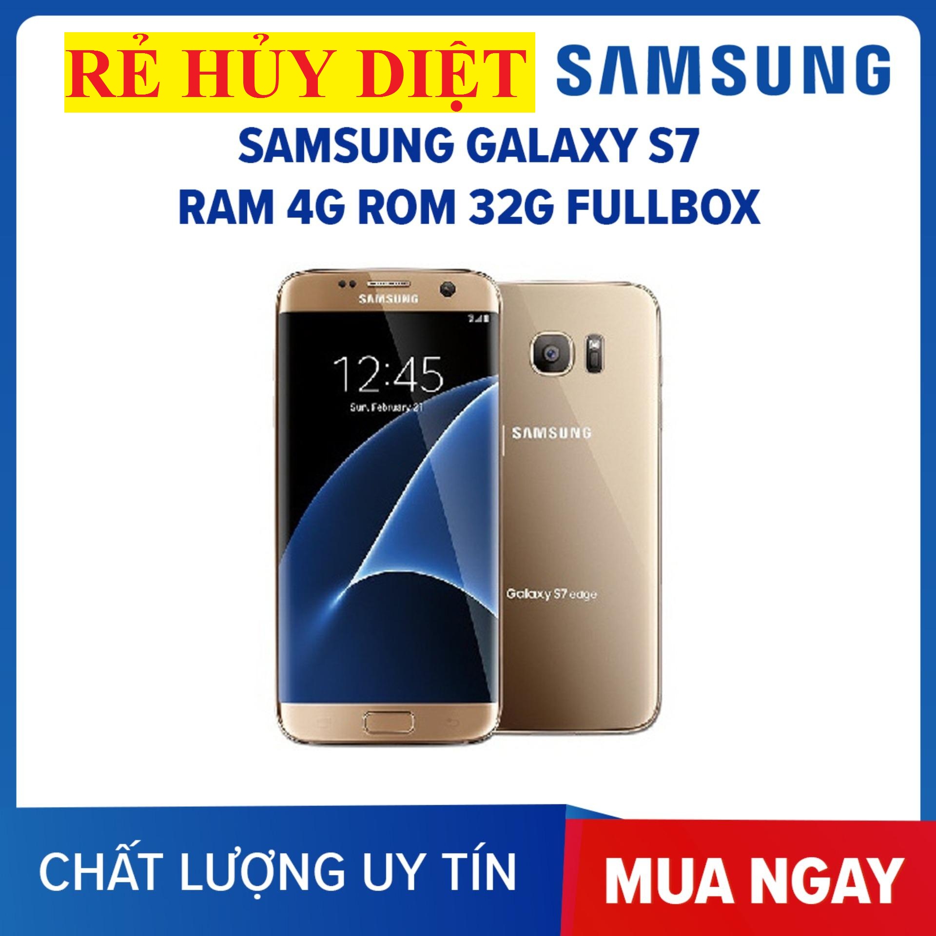 Freeship Điện Thoại Samsung Galaxy S7 BẢN 2SIM VÀ 1 SIM ram 4G/32G - Chơi PUBG ngon Bảo hành 1 đổi 1 - Yên Tâm Mua Sắm Tại Hoàng Anh Mobile Shop Điện THoại Giá rẻ - GIÁ TỐT