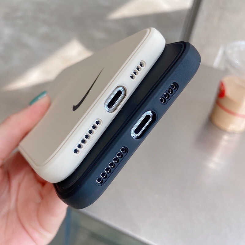 Ốp lưng IP hình logo nike dẻo viền vuông bảo vệ camera full mã ip 7plus/8plus/x/xs/xsmax/11/12/13/promax