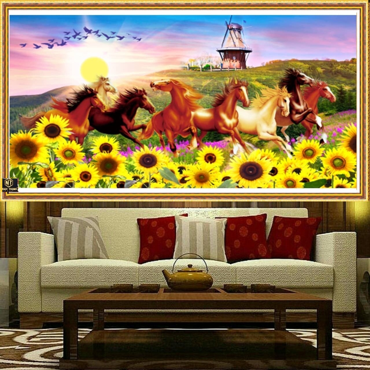 Tranh đính đá mã đáo thành công vs424 kt 120x65