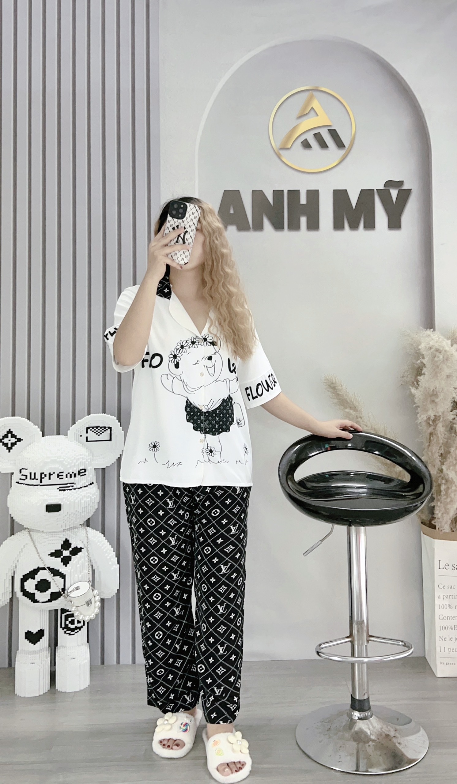 Thời trang nữ đồ bộ nữ đồ ngủ nữ mặc nhà pijama 5D bigsize chất liệu lụa mango tay ngắn quần dài 60-75kg GIA MỸ B39