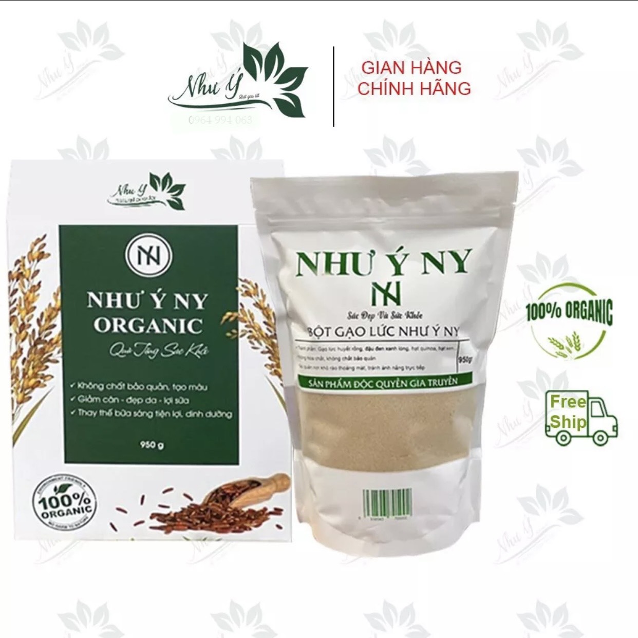 Bột gạo lứt như ý ny organic