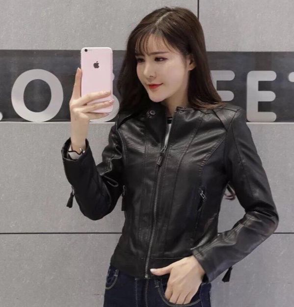Áo khoác da biker hàng cao cấp áo da nữ siêu xinh, áo khoác da nữ hit hot f434