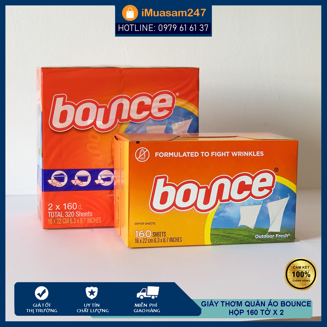 Giấy thơm quần áo Bounce 4in1 của Mỹ làm mềm vải lưu giữ hương thơm tự nhiên tươi mát dễ chịu