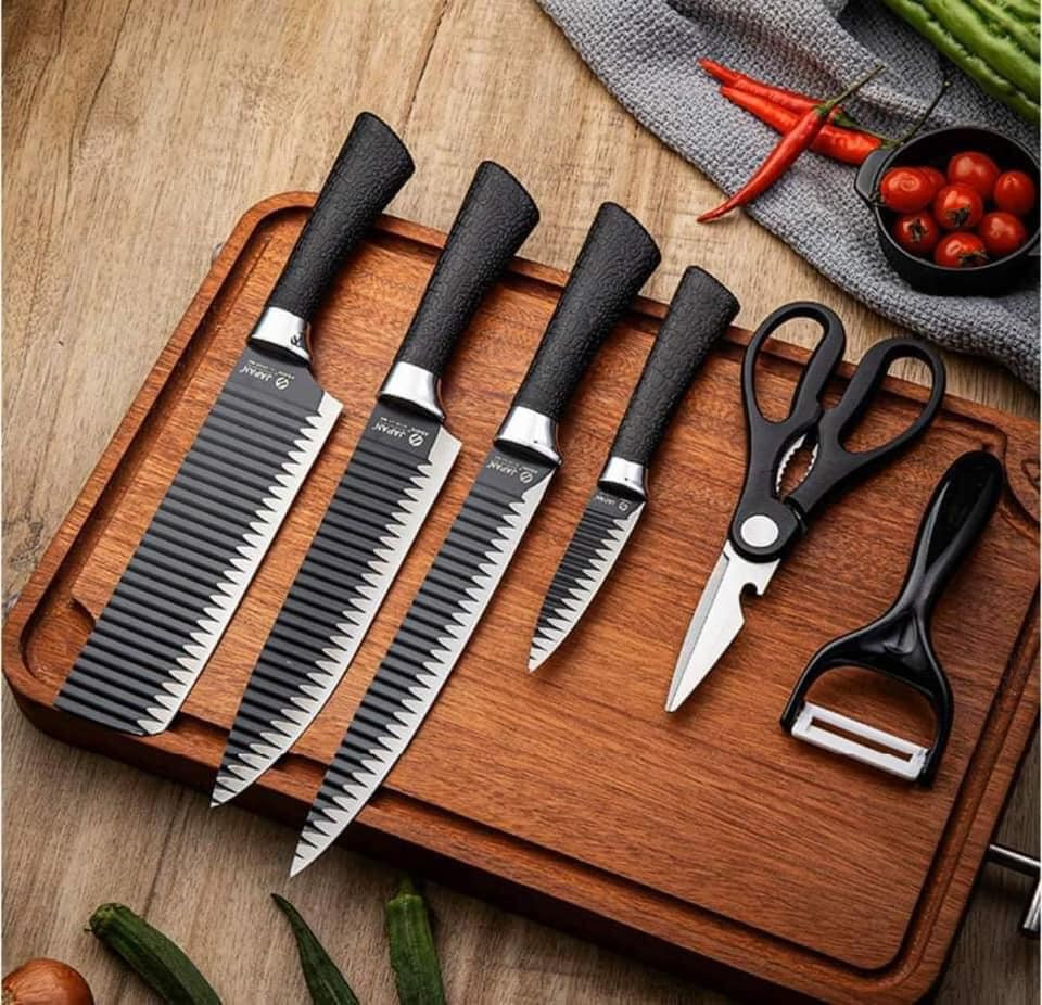Bộ dao nhật 6 món dao nhà bếp ASAKH hàng nội địa chất lượng cao
