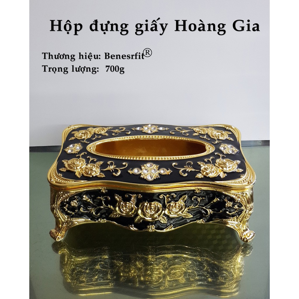 Hộp đựng giấy ăn hợp kim hoàng gia cao cấp