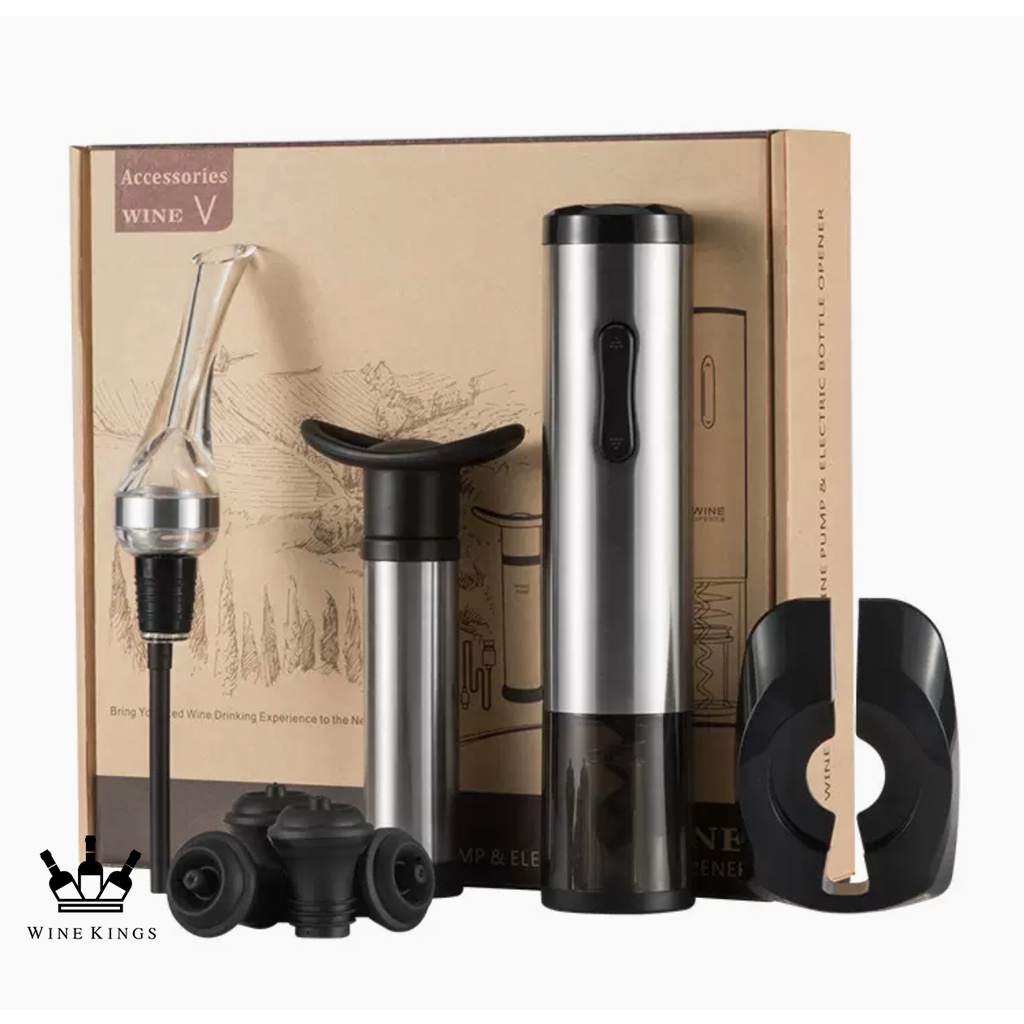 Mở rượu vang tự động, khui vang tự động - bộ 7 phụ kiện