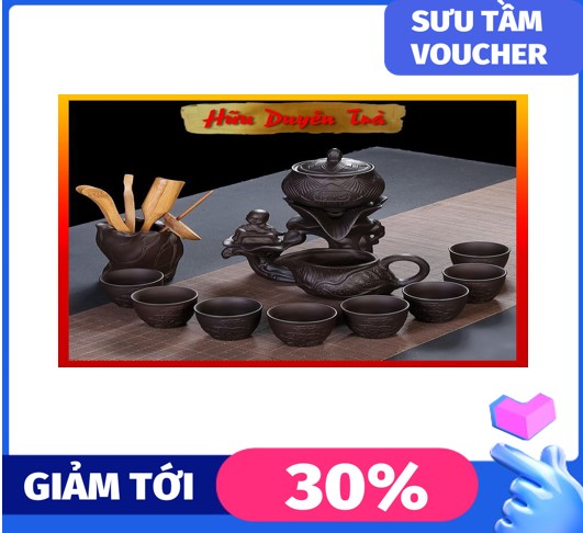 [HCM]Bộ ấm trà bộ ấm chén tử sa chú tiểu đọc sách bên hoa sen độc đáo bộ ấm chén uống trà Thiền Định