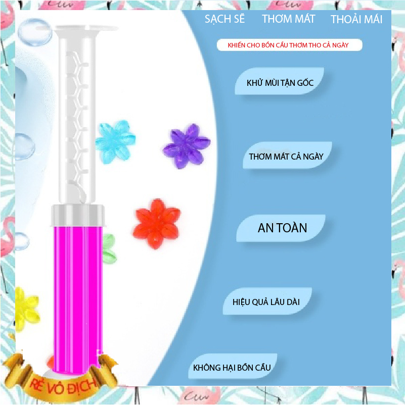 Gel Khử Mùi Bồn Cầu Diệt Khuẩn Toilet Gel Dính Bồn Cầu Dạng Thạch Hình Bông Hoa Với 5 Mùi Thơm Cho Nhà Vệ Sinh