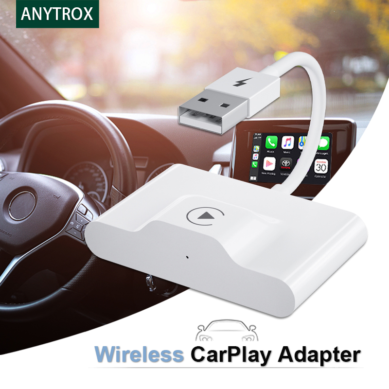 ANYTROX USB iPhone không dây hỗ trợ bộ chuyển đổi không dây Apple Carplay/Android Hộp trò chơi ô tô Carplay hỗ trợ chức năng xem video