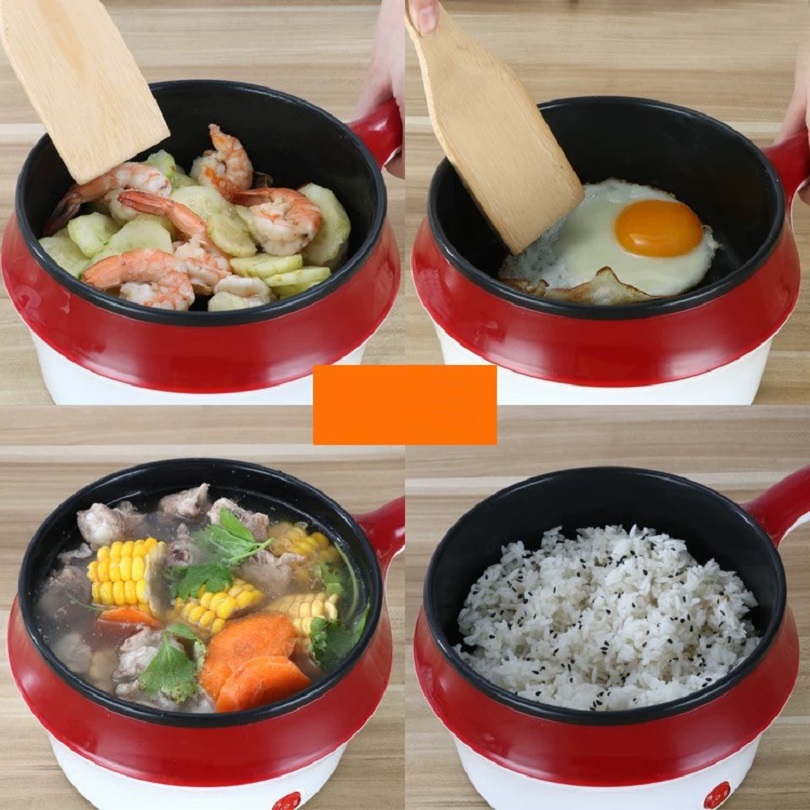 NỒI LẨU -CA NẤU MÌ ĐA NĂNG 18CM ( LỒNG HẤP INOX )- NỒI LẨU ĐIỆN CA 2 TẦNG CÓ LỒNG HẤP VÀ NẮP KÍNH CAO - LỒNG HẤP BẰNG INOX.