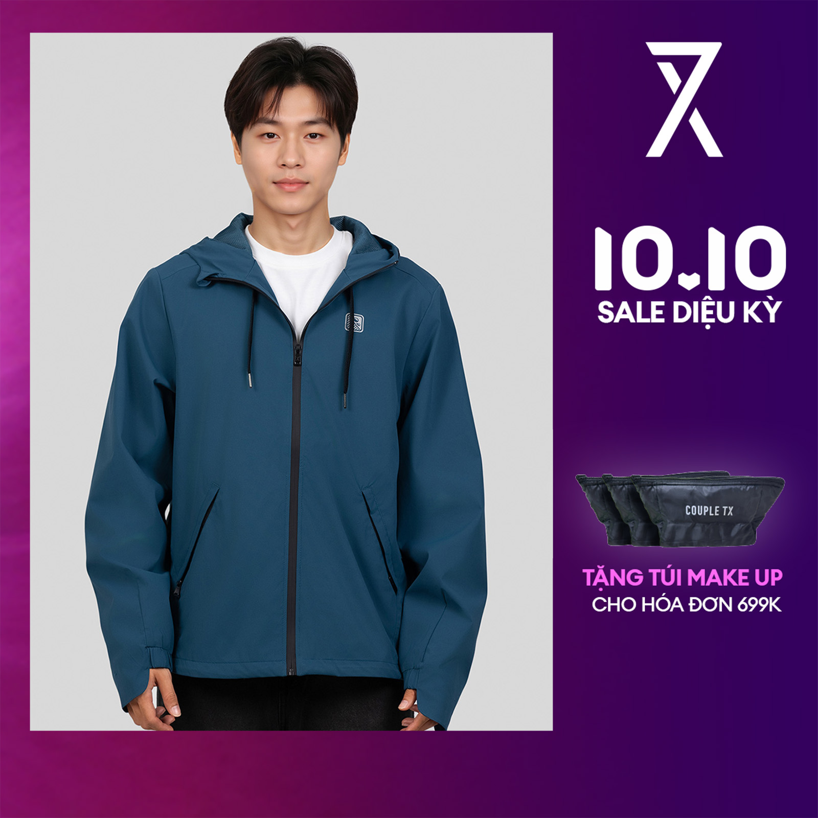 Áo Khoác Dù Nam Trượt Nước Couple TX Signal Logo MOP 1087