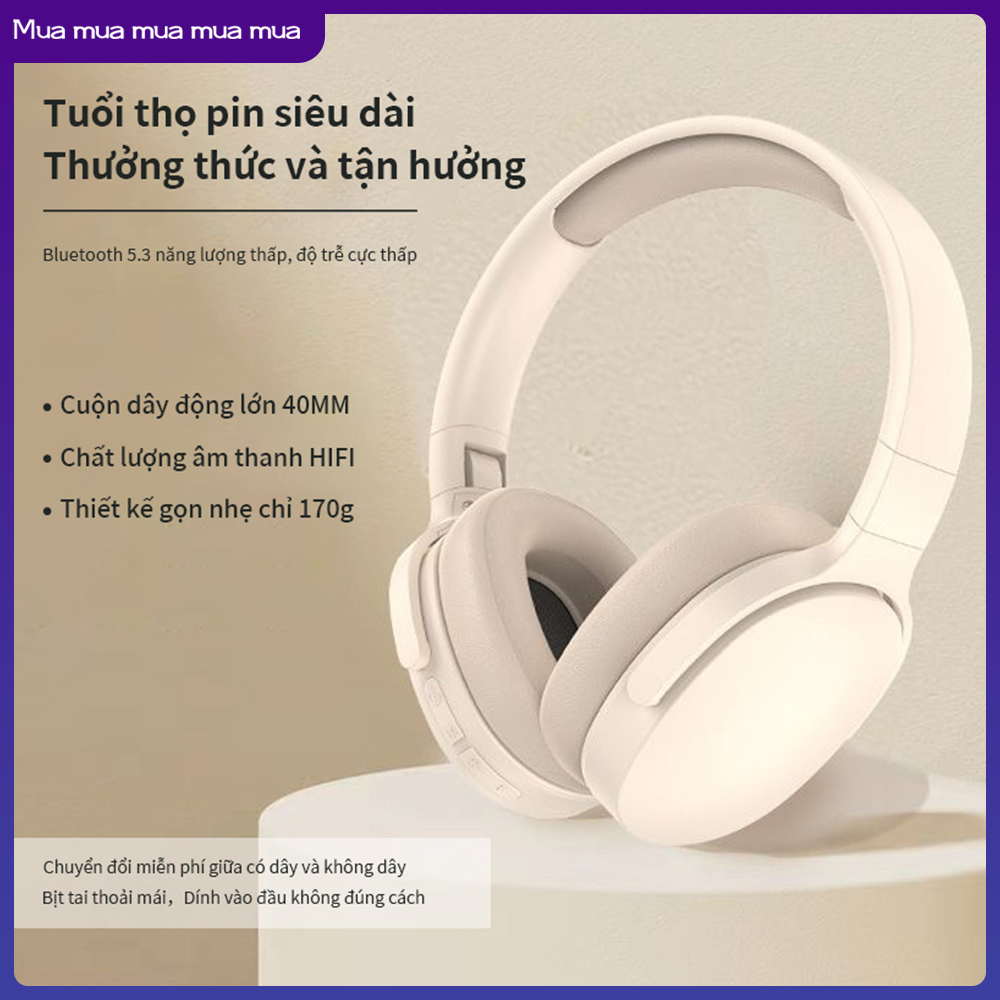 Tai nghe Bluetooth gắn trên đầu Tai nghe không dây phong cách đơn giản Nút bịt tai trọn gói Zhongke thời lượng pin siêu dài