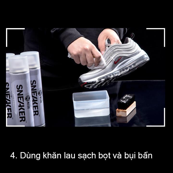 Bộ dụng cụ đánh giày gồm bình xịt + khăn +bàn chải