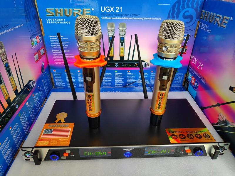Micro không dây shur e ugx 21-dùng cho hệ thống karaoke kinh doanh và gia đình - chuẩn loại 1