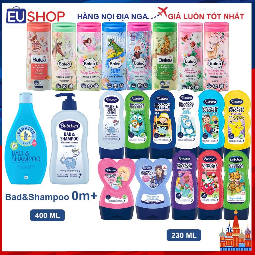Bộ sản phẩm sữa tắm & dầu gội bubchen 2in1 – lọ 230ml