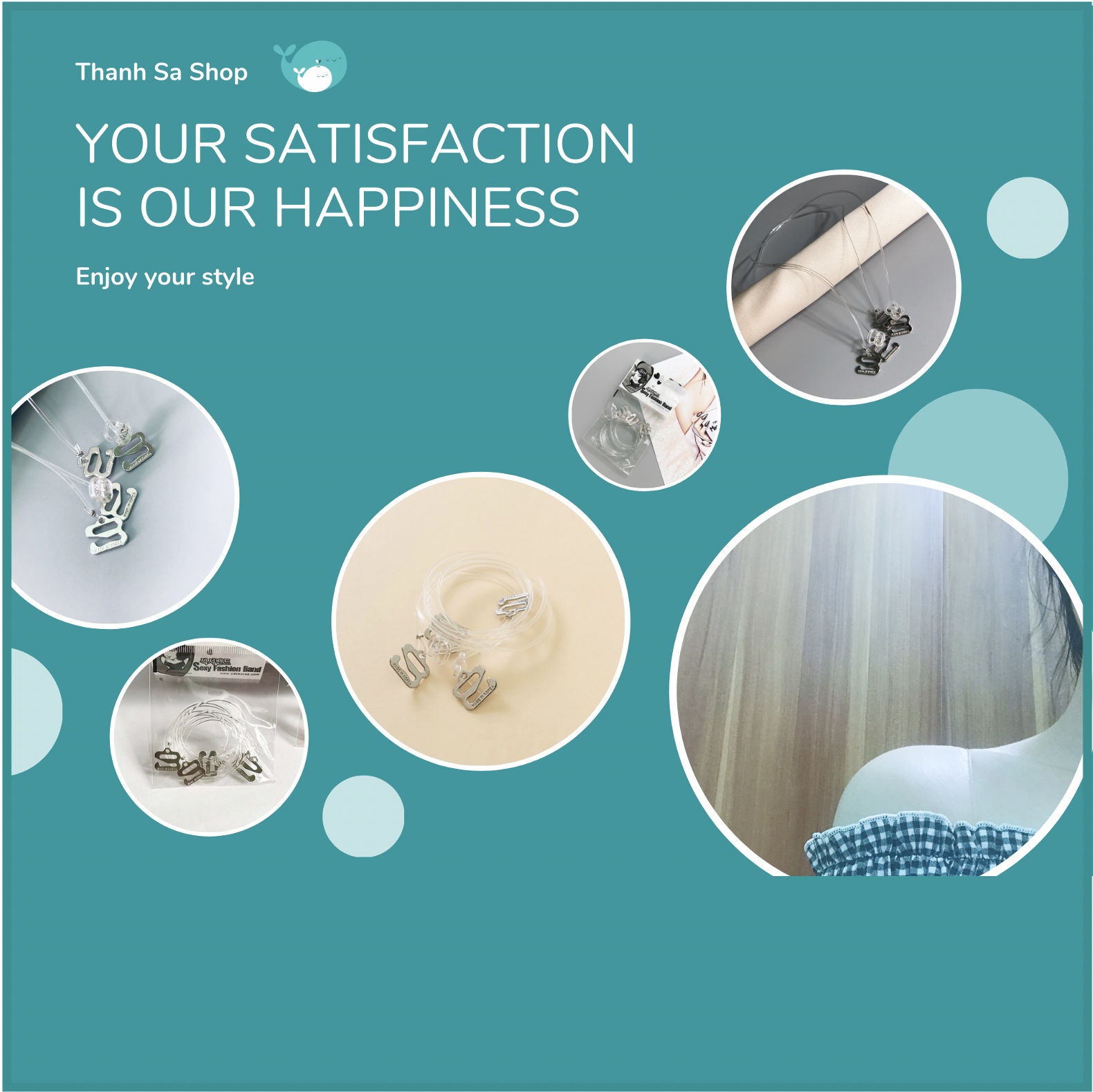 Dây áo ngực tàng hình sợi bún-Dây áo ngực trong suốt dạng tròn, dây trong mặc áo hở vai, xuất sứ Hàn Quốc