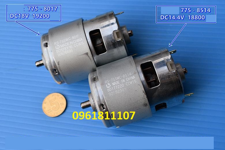 Motor 755 18V cho máy khoan pin, motor máy khoan pin 18V, motor máy cầm tay 18V, motor 18V cho máy khoan pin