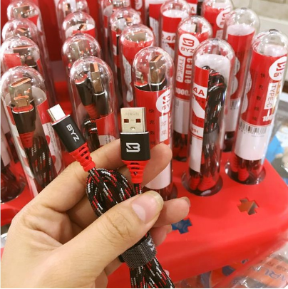 Cáp byz 2.4a sạc nhanh ống nghiệm dây dù cao cấp cổng microusb cho các dòng android
