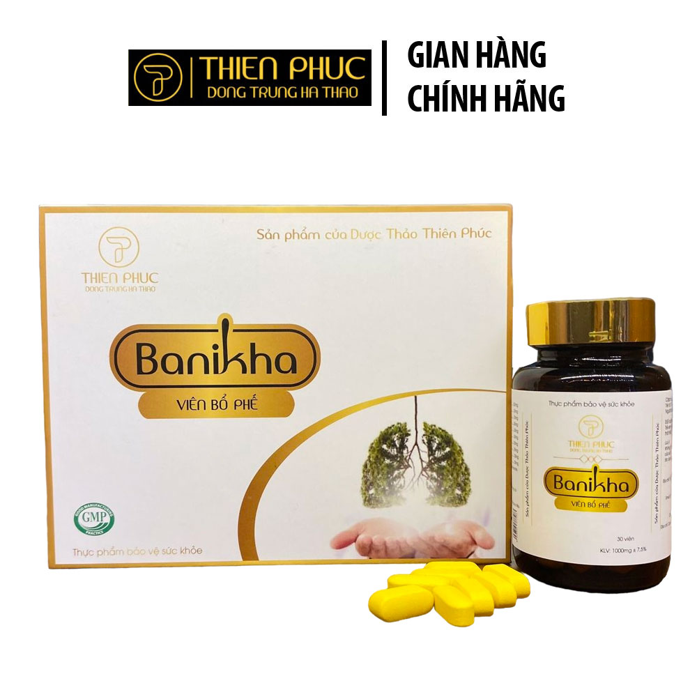 Viên bổ phế Banikha Đông Trùng Hạ Thảo Thiên Phúc 1 hộp 2 lọ 60 viên