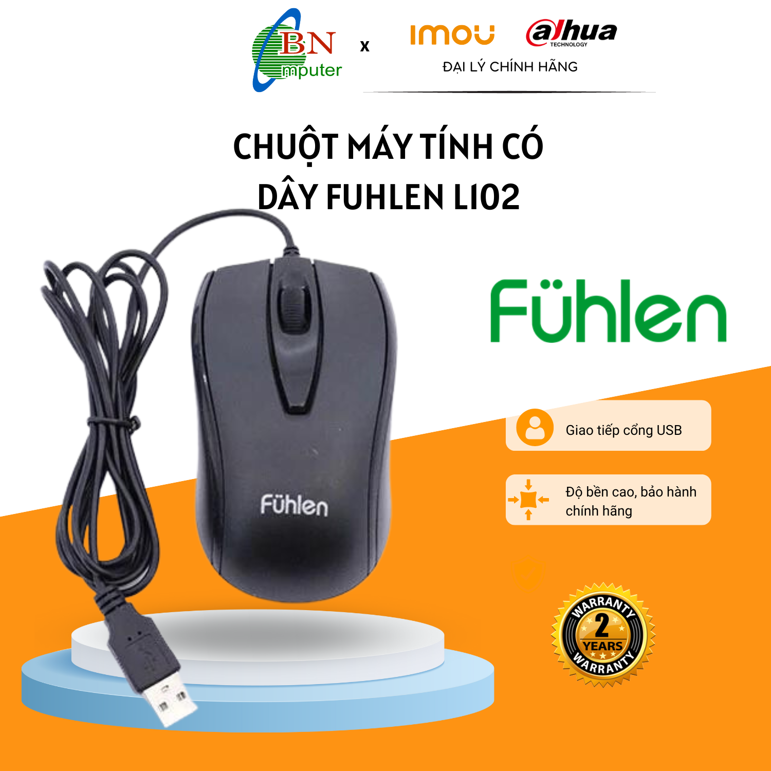 Chuột máy tính Fuhlen có dây L102 tem Ninza phân phối chính hãng