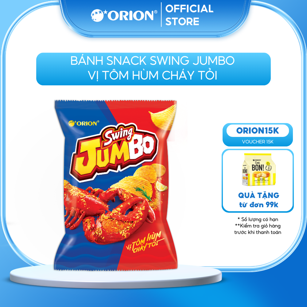 Bánh snack orion swing jumbo vị tôm hùm cháy tỏi 90g