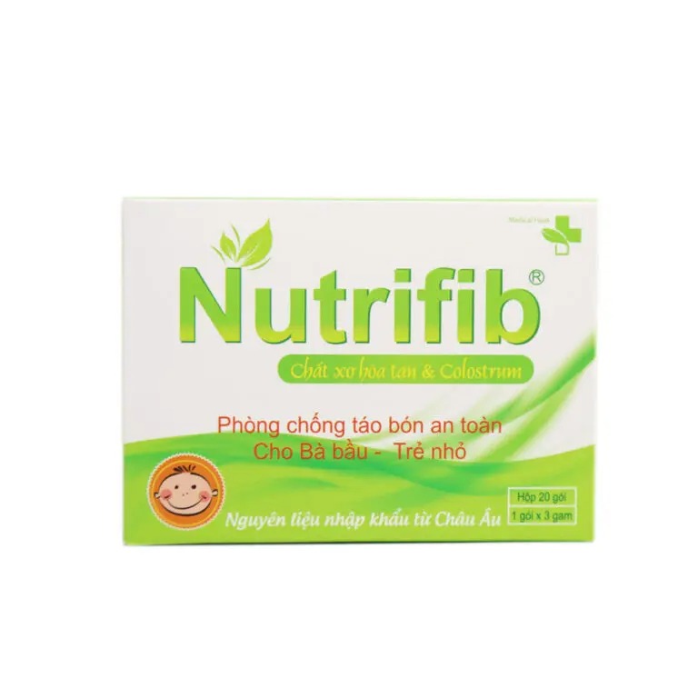 Nutrifib chất xơ hoà tan và colostrum - hộp 30 gói