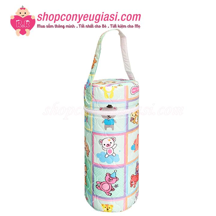 Ủ bình sữa đơn hello baby ruột nhựa - họa tiết ngẫu nhiên