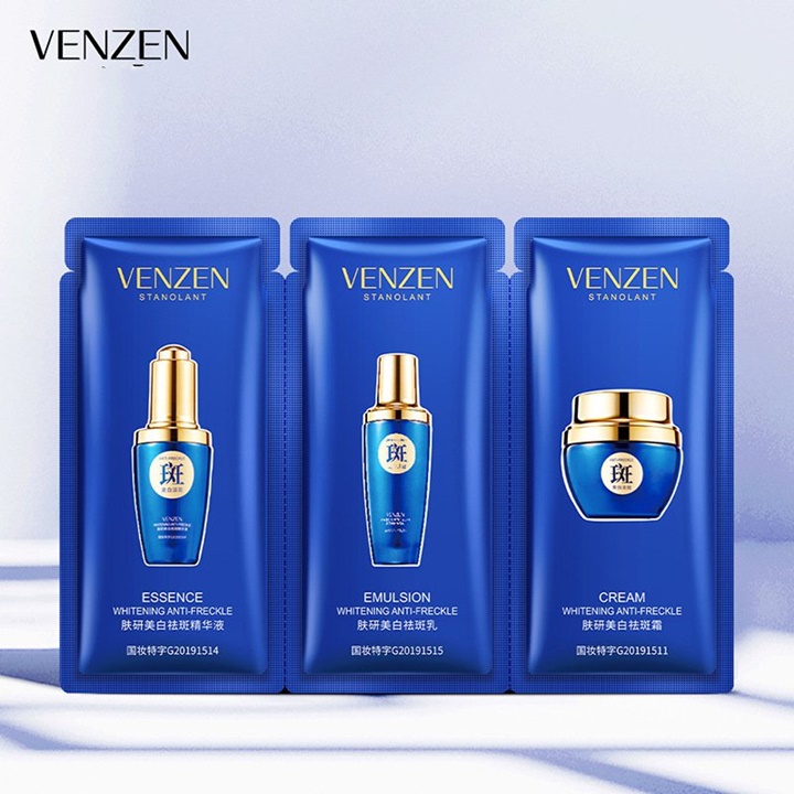 [HCM]Bộ mini 3 gói dưỡng da Venzen 3 bước dưỡng trắng cấp ẩm ban đêm – DT13