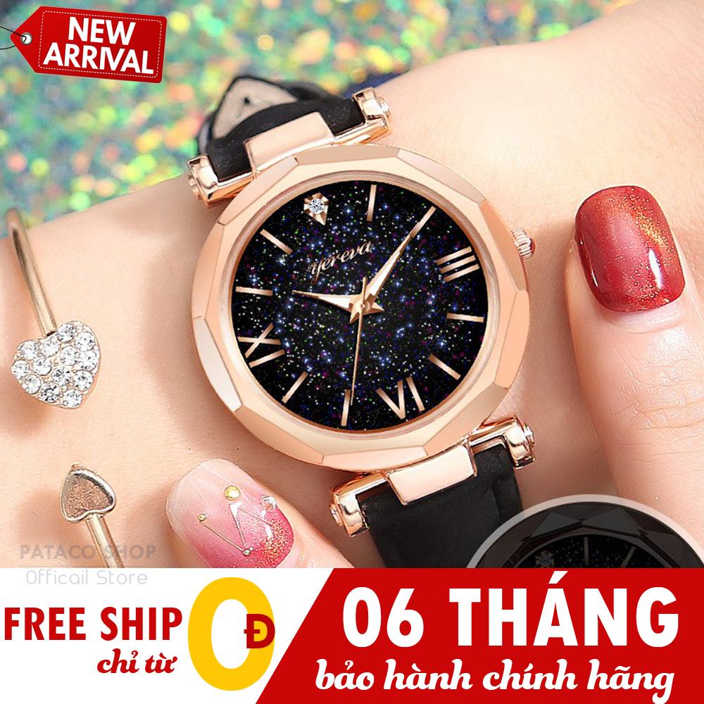 Đồng hồ nữ đẹp , Thời trang cao cấp Geneva G98, Dây da mềm, Mặt số la mã xinh xắn , Sang trọng