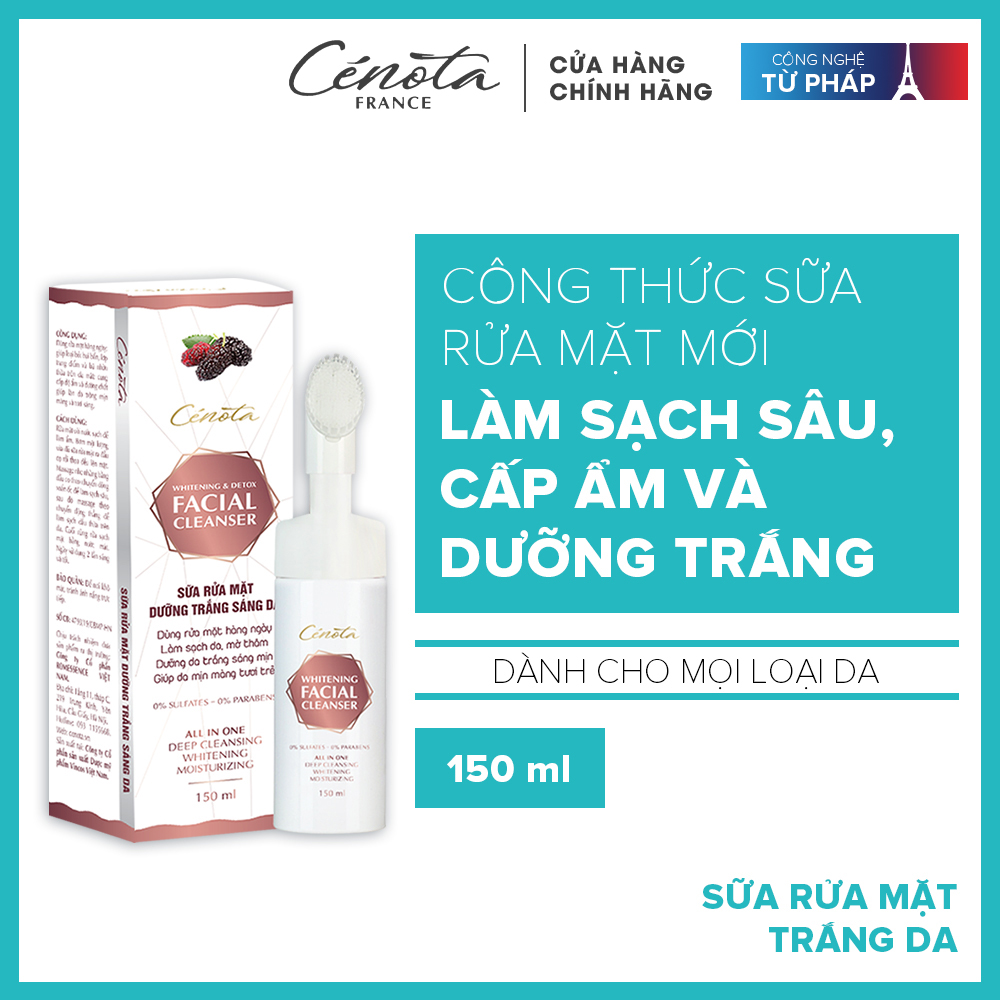 Sữa rửa mặt trắng da Cénota Whitening Facial Cleanser 150ml