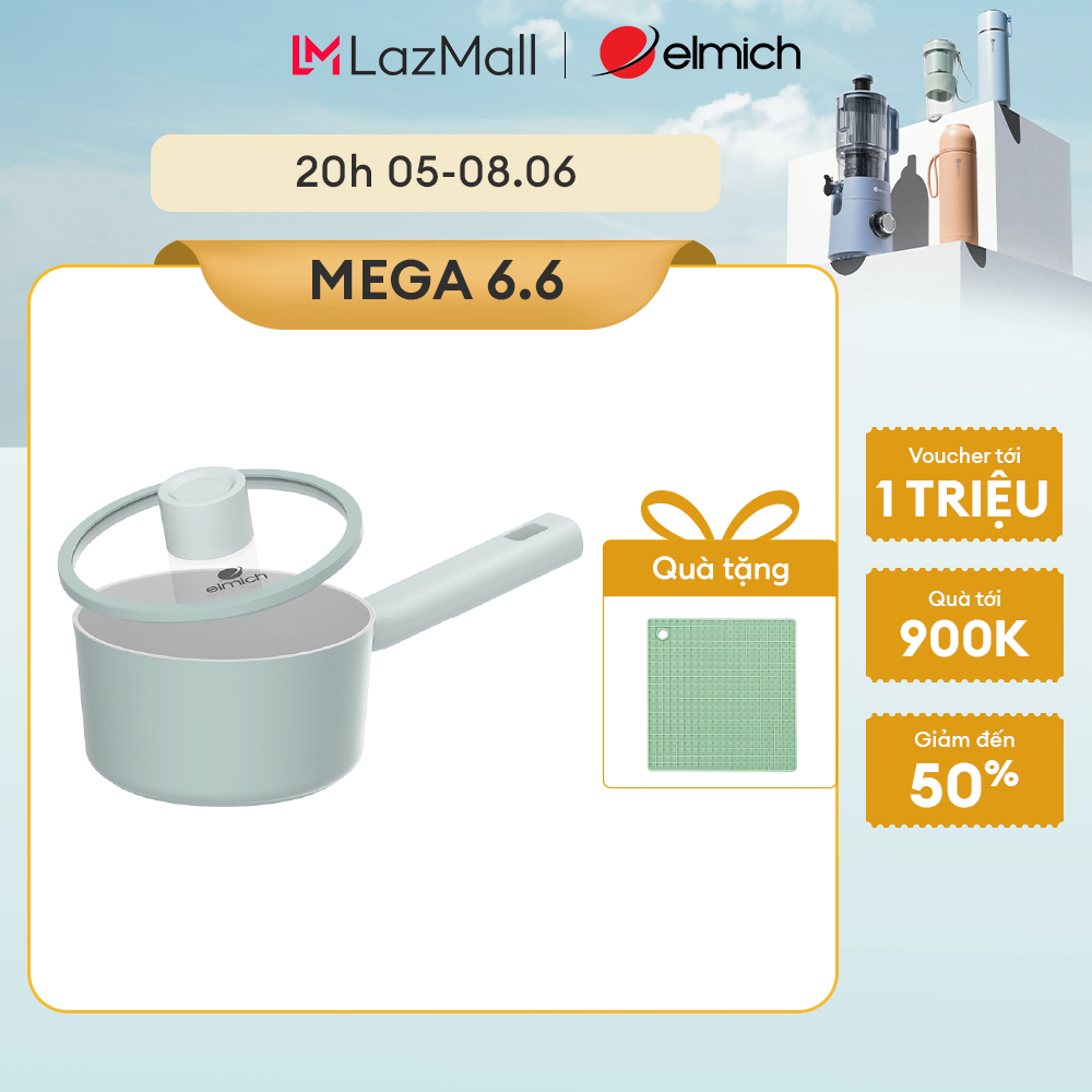 (Chỉ 15-17.06)Quánh phủ sứ an toàn Elmich Verona EL-5525SK16 Size 16cm
