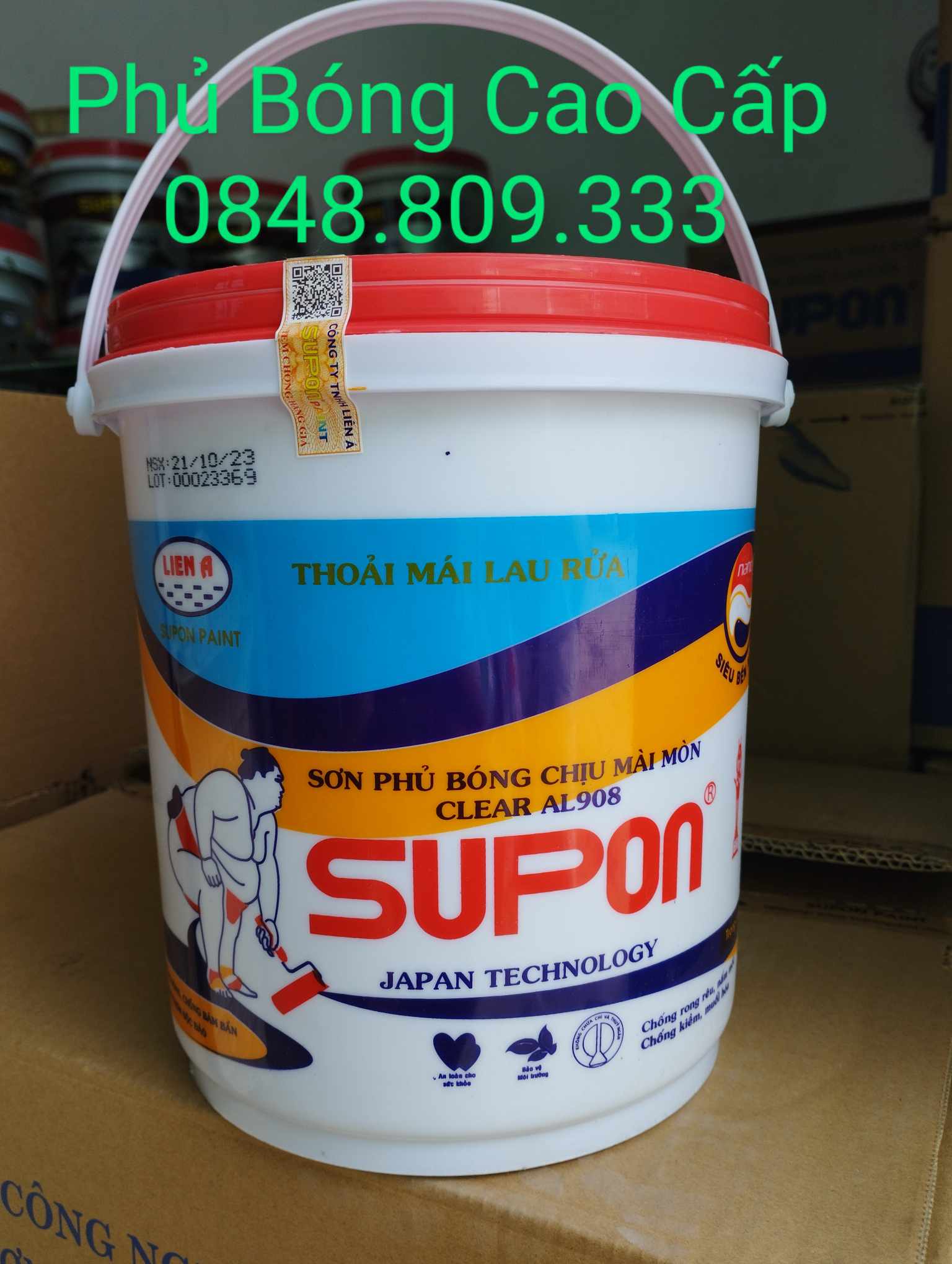 Sơn phủ bóng cao cấp chịu mài mòn clear al908 chống kiềm , chống rong rêu , nấm mốc