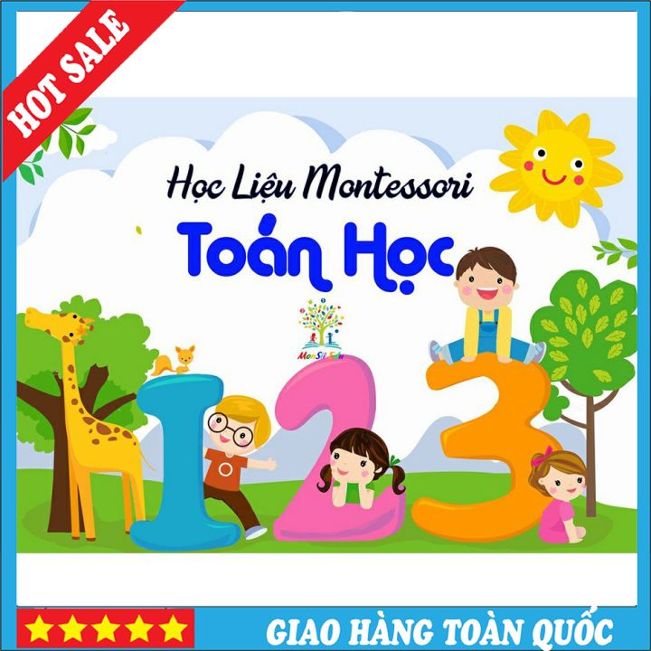 [ HÀNG CAO CẤP ] Bộ Toán Học - Học Liệu Dính Dán Montessori - Matching Book ( Monsi Edu)-F11