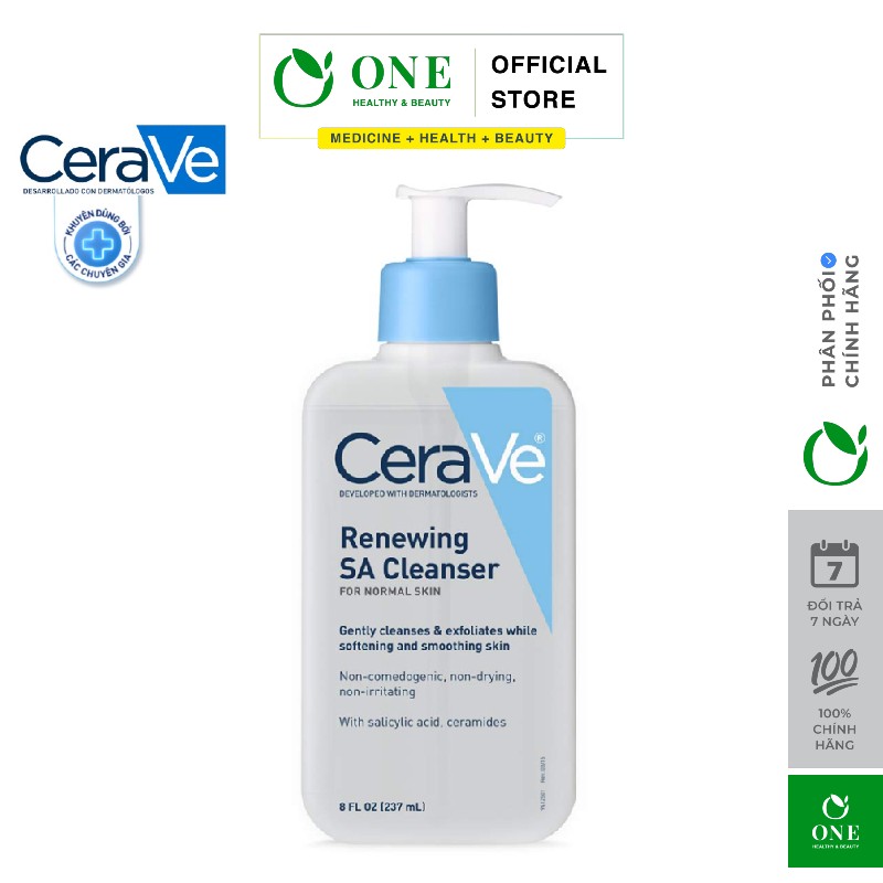 Sữa rửa mặt dành cho da mụn CeraVe Renewing SA Cleanser 237ml