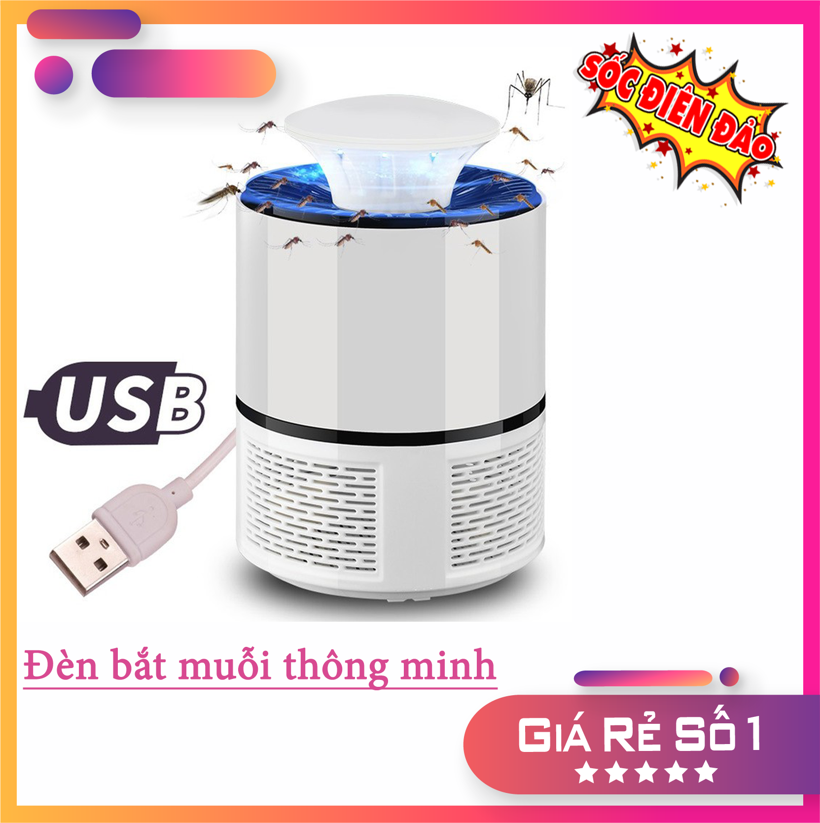 Đèn bắt muổi thông minh killing thế hệ mới máy bắt muỗi tự động hiệu quả cao lên đến 99% đèn bắt muỗi killing nguồn usb