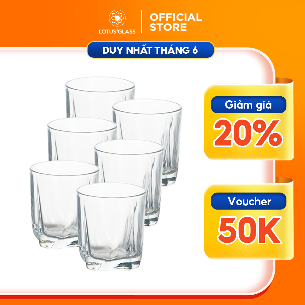 Bộ 6 cốc thủy tinh lotus glass vtc 255 trơn
