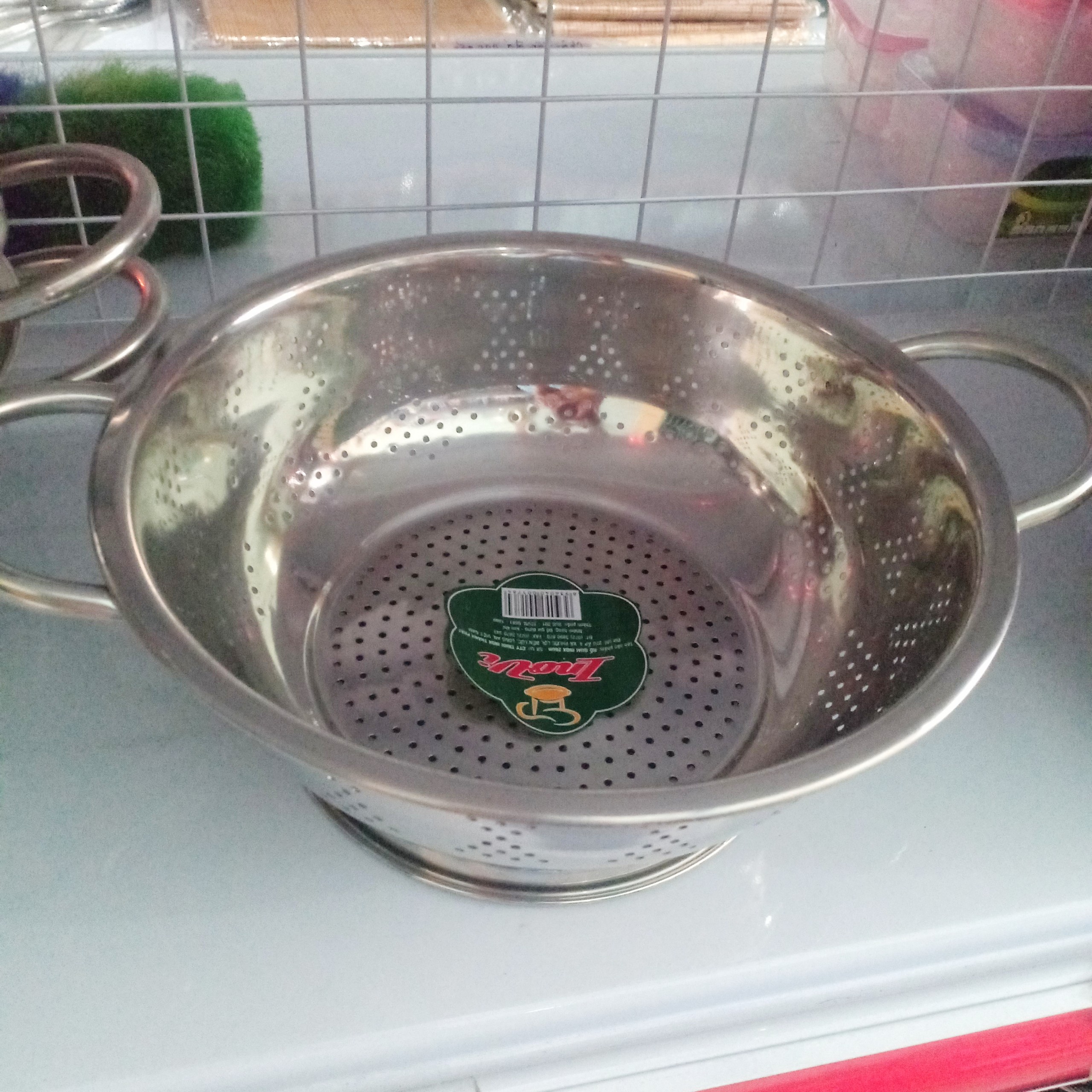 Rổ Inox cao cấp InoVi có 2 quai, có chân đế