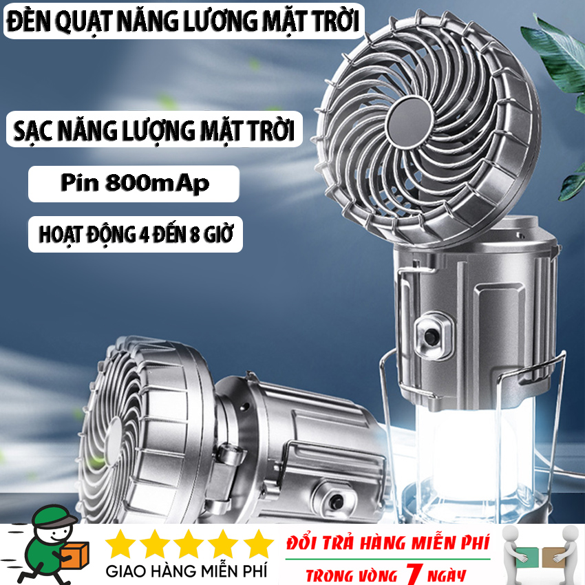 Đèn quạt năng lượng mặt trời, Đèn năng lượng mặt trời kiêm quạt tích điện đa năng sạc pin điện thoại tiện lợi mang theo đi du lịch cắm trại nhỏ gọn hơn, Quạt gấp gọn mini, Đèn điện , Đèn led chiếu sáng