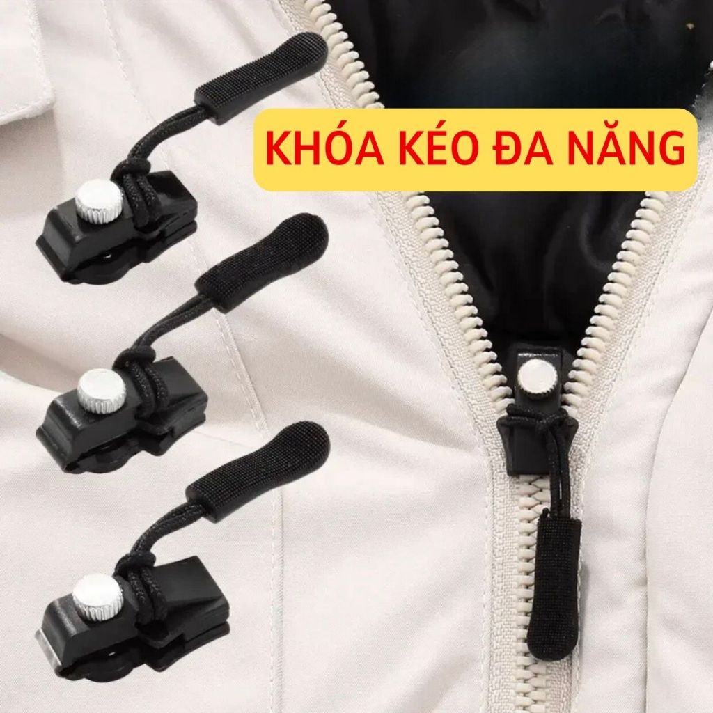 Khóa Kéo Zipper 3 Kích Cỡ Đa Năng, Sửa Chữa Nhanh Dây Kéo Zip Của Ba Lô, Quần Áo, Túi Xách.