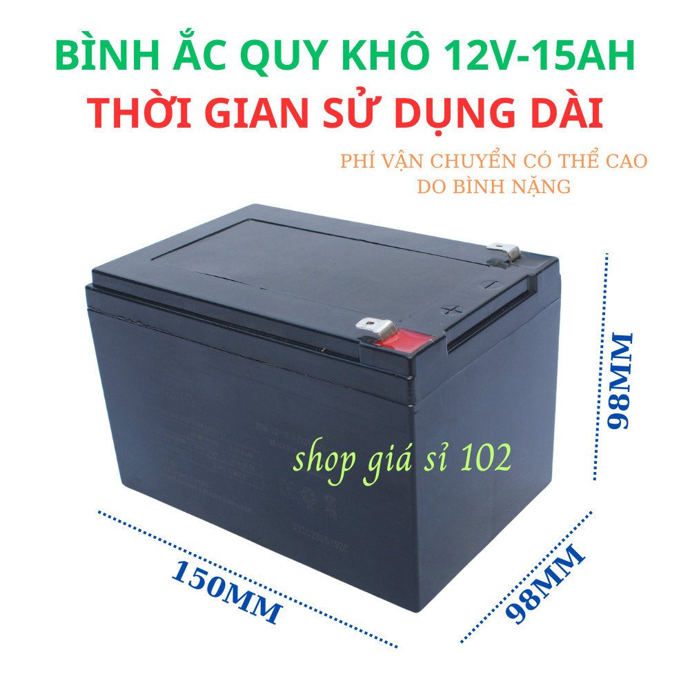 Bình ắc quy khô kawa ,ắc quy 12v-15ah/20hr chuyên dùng chạy quạt 12v