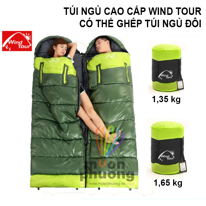 Túi ngủ túi ngủ văn phòng cao cấp túi ngủ đôi túi ngủ dã ngoại cắm trại Wind Tour-