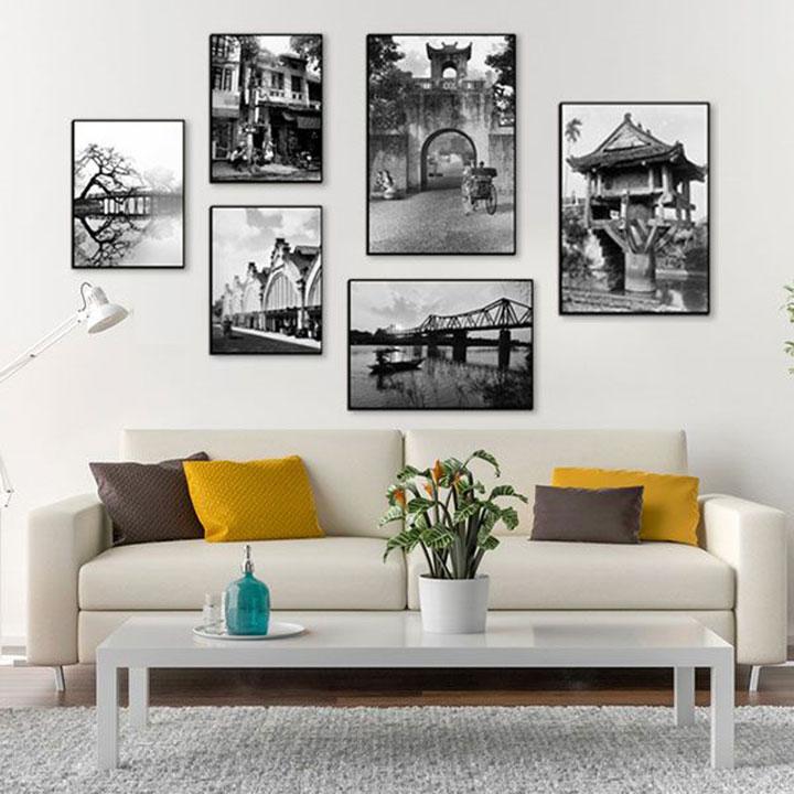Bộ 6 tranh treo tường Canvas Hà Nội xưa CVC0607