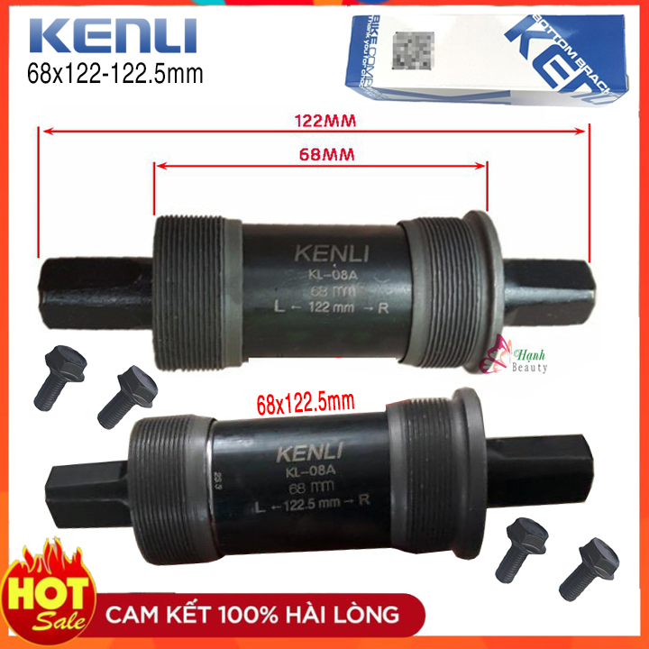 Trục giữa bạc đạn cốt vuông xe đạp - cốt giữa kenli 68x122-122.5mm