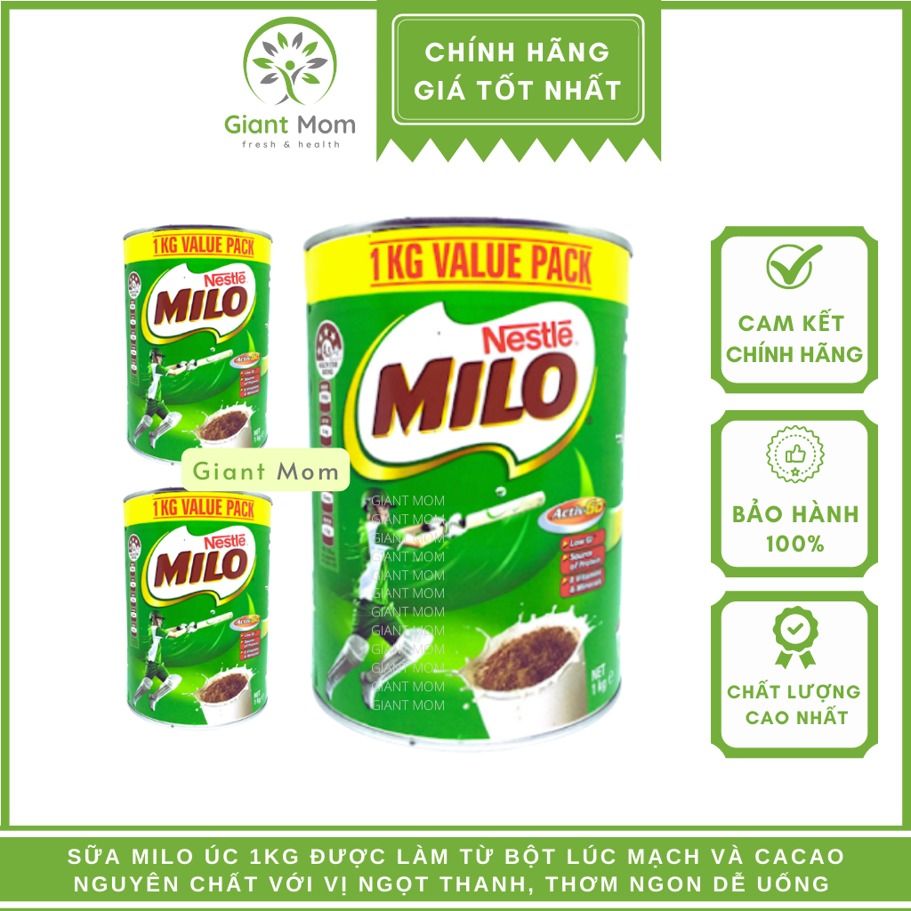 Sưa milo úc 1kg hàng chính hãng - milo úc 1kg dạng bột - date mới nhất