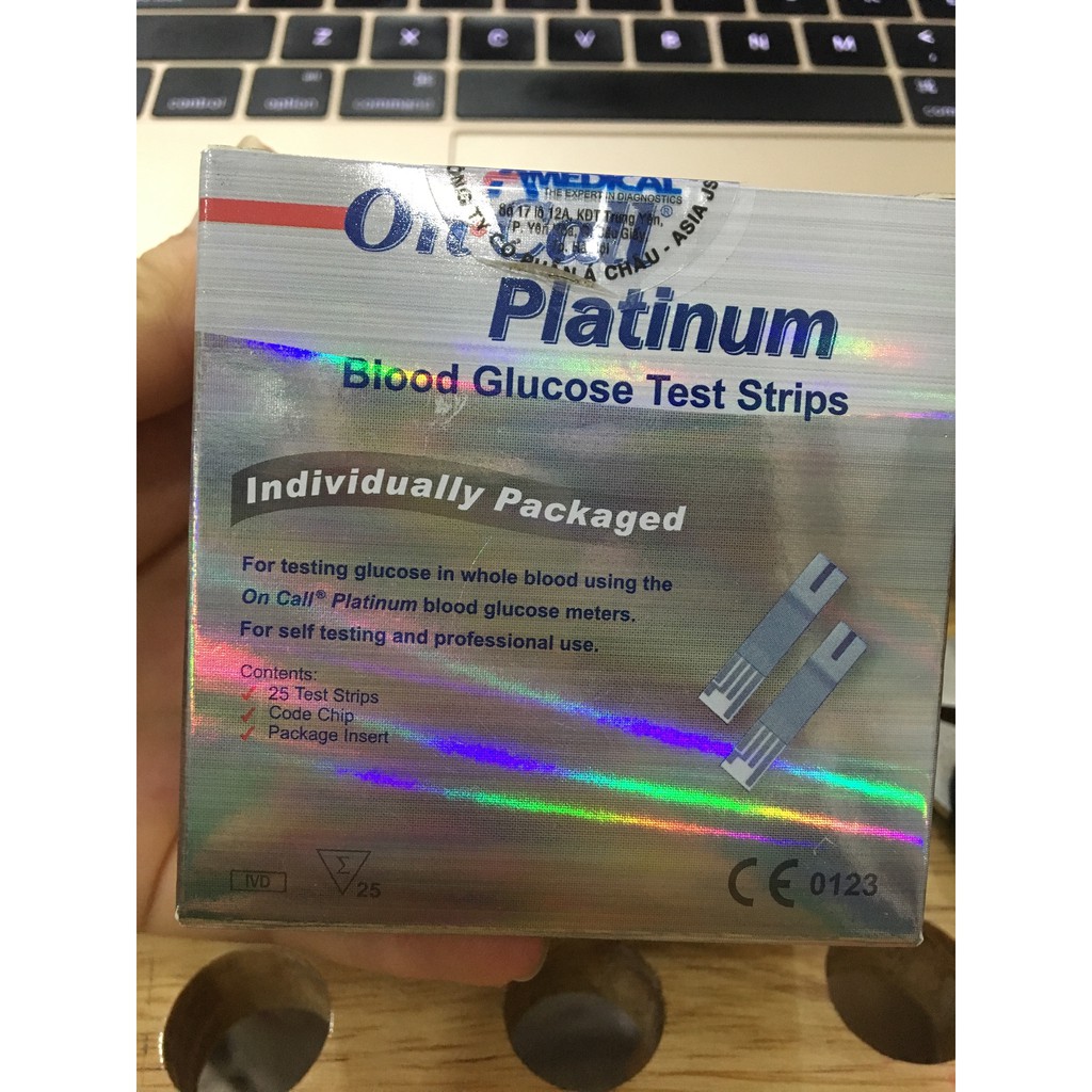 Que thử đường huyết On Call Platinum hộp 25 que rời