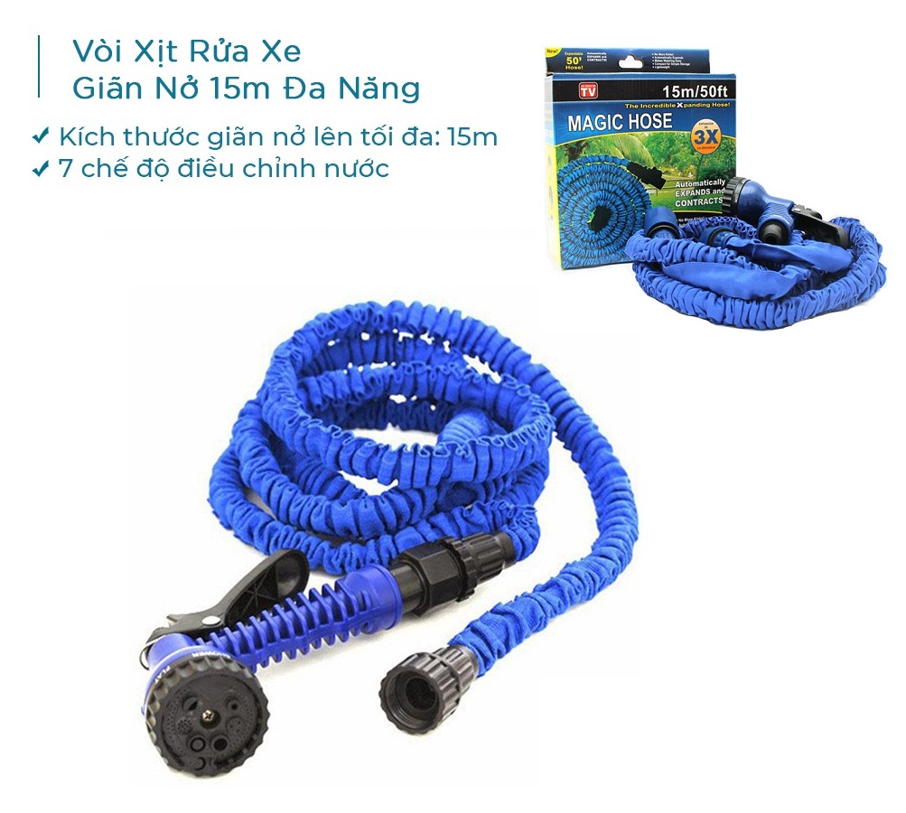 Vòi xịt nước usa tăng áp suất nước - vòi xịt đa năng rửa xe 7 chế độ giãn nở 15m đa năng - tưới cây, vòi xịt rửa xe, vòi phun nước thông minh