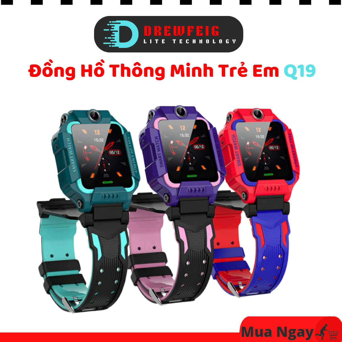  { HCM } Đồng Hồ Thông Minh Trẻ Em Q19 Gọi Điện Tin Nhắn Thoại Định Vị Theo Dõi Chống Nước Cho Bé Trai Bé Gái An Toàn Cho Bé Có Thể Lắp Sim Nghe Gọi Bất Kỳ Khì Nào 