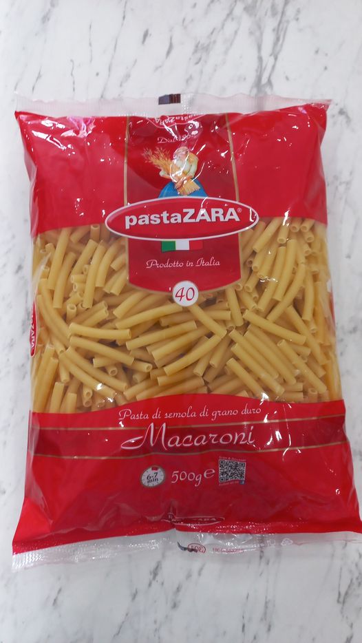 Nui ý ống thẳng 40 -macaroni - pasta zara - 500g-expiry date: 2024
