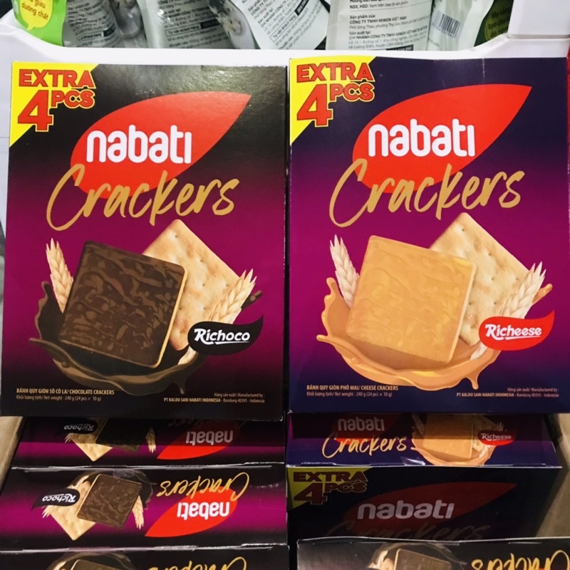 Bánh Nabati quy giòn phô mai Cheese / Socola ers 240g( 24cái x 10g)