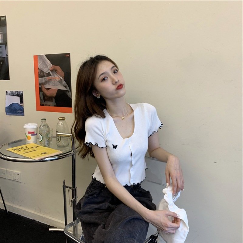 Áo len croptop nữ chất mongtoghi mỏng thoáng mát weekend